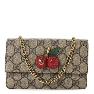 Gucci Gg Supreme Mini Cherry Chain Bag #231006G10B